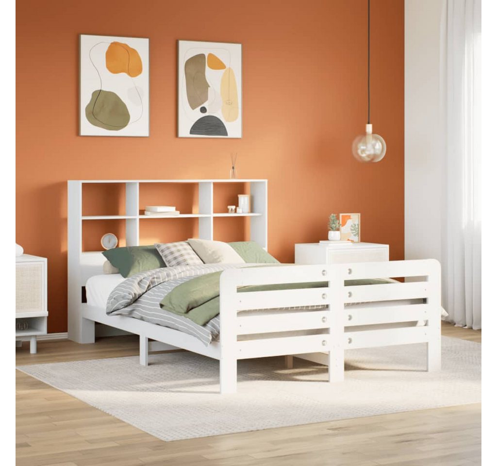 vidaXL Bett, Massivholzbett ohne Matratze Weiß 160x200 Kiefernholz günstig online kaufen