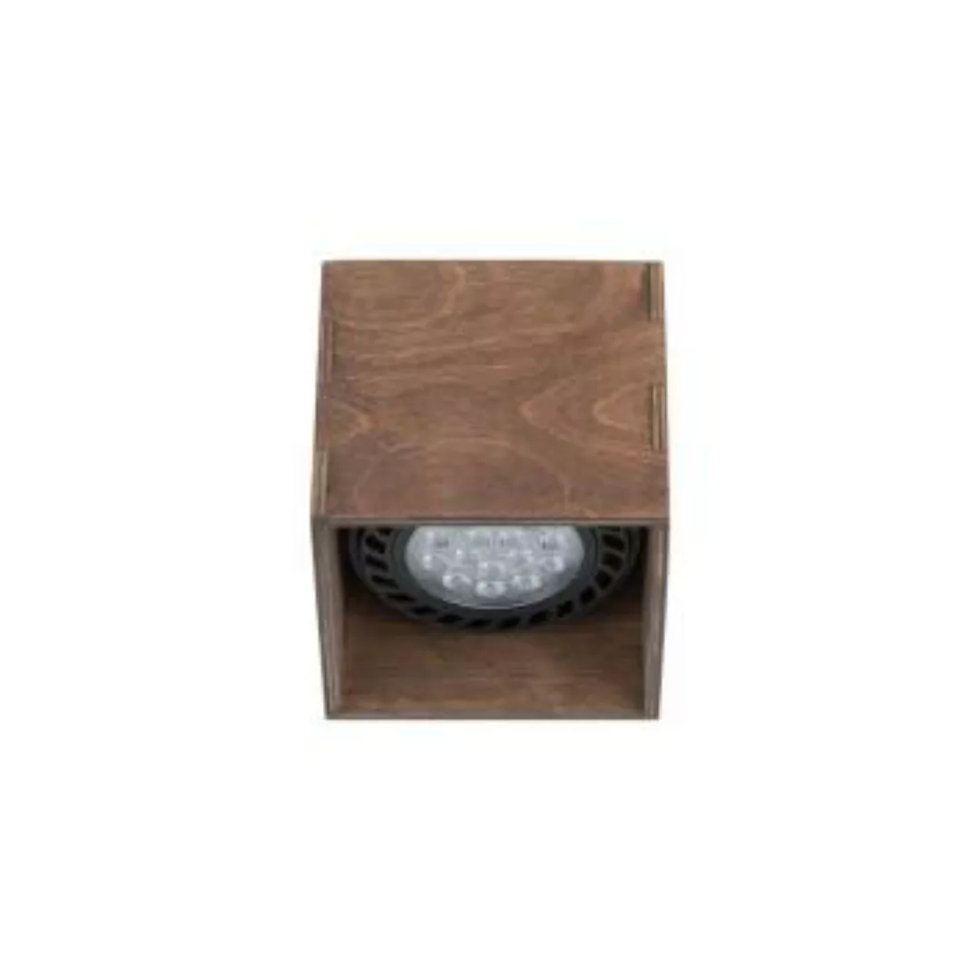 Quadratischer Deckenspot Holz B:12,5cm klein kompakt günstig online kaufen