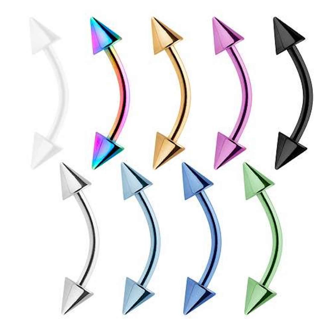 Taffstyle Augenbrauenpiercing Augenbrauenpiercing Eyebrow Spitzen Rainbow günstig online kaufen