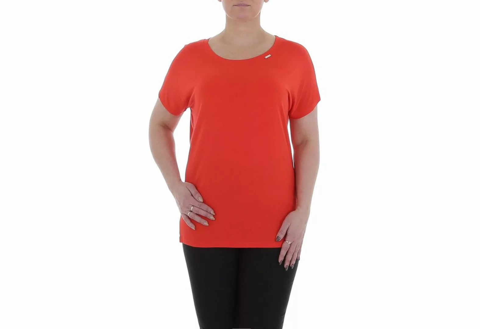 Ital-Design T-Shirt Damen Freizeit T-Shirt in Rot günstig online kaufen