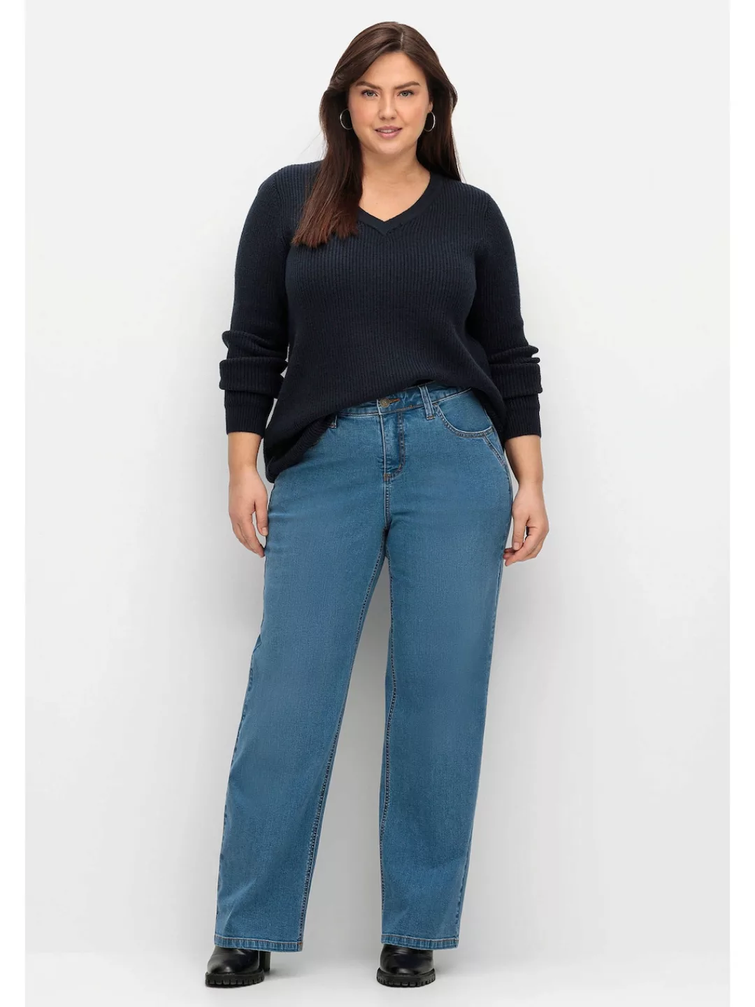 Sheego Weite Jeans "Große Größen", ELLA für kräftige Oberschenkel und Waden günstig online kaufen