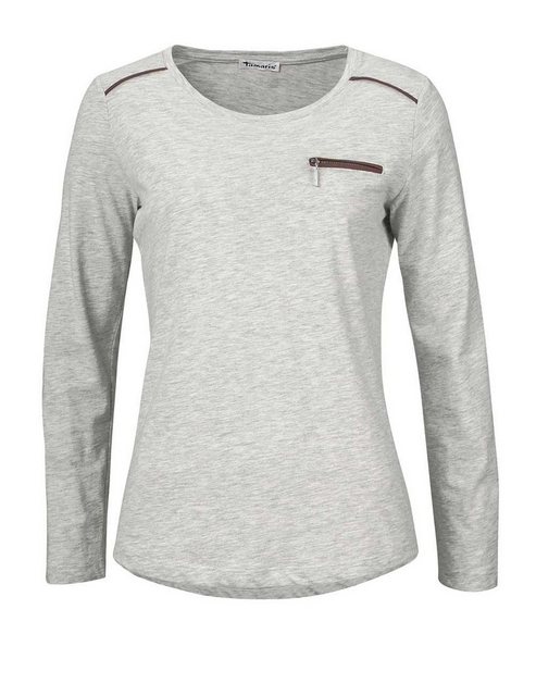 Tamaris T-Shirt Tamaris Damen Marken-Jerseyshirt, grau-melange günstig online kaufen
