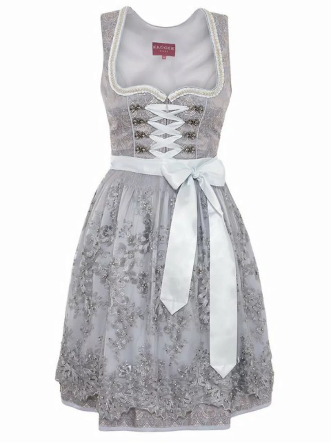 KRÜGER MADL & BUAM Trachtenkleid Midi Dirndl 2tlg. 60cm LURIA hellblau günstig online kaufen