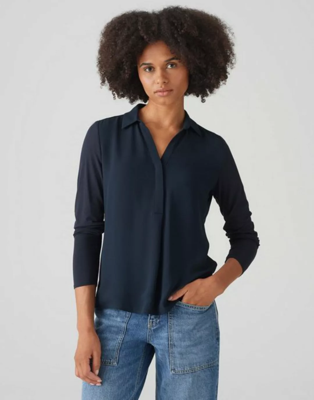 OPUS Shirtbluse Frera lockere Passform Jersey günstig online kaufen