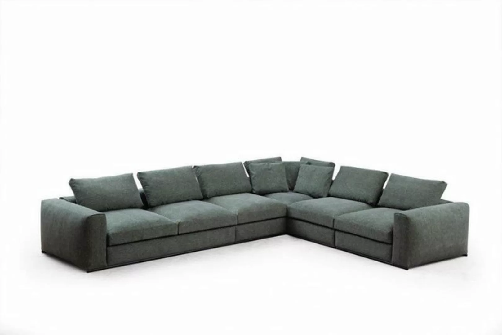 Xlmoebel Ecksofa Ecksofa Wohnlandschaft L-Form Holz mit Stoff Neuartig grün günstig online kaufen