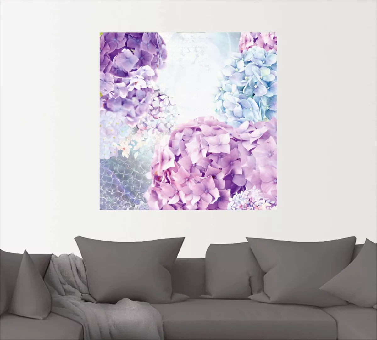 Artland Wandbild "Blau und Pink Hortensie", Blumen, (1 St.), als Leinwandbi günstig online kaufen