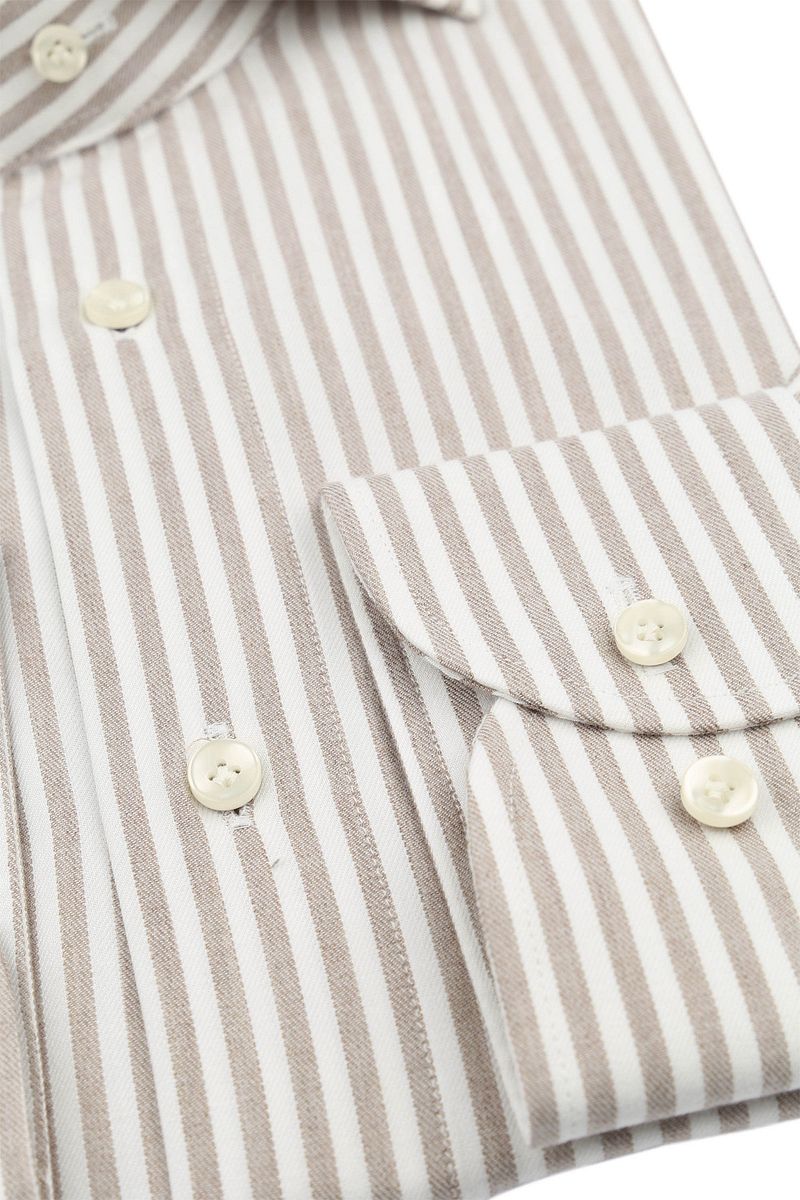 Profuomo Hemd Streifen Cutaway Beige - Größe 44 günstig online kaufen