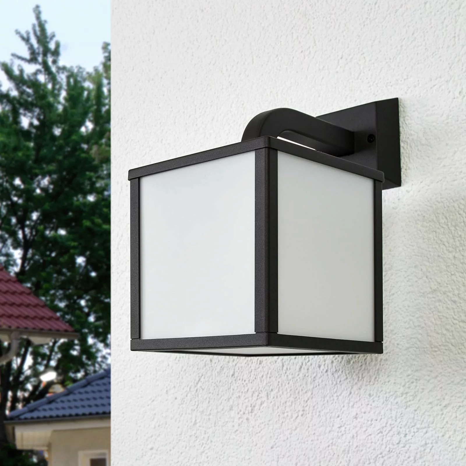 LED-Außenwandleuchte Cubango, anthrazit, Würfel, Aluminium günstig online kaufen