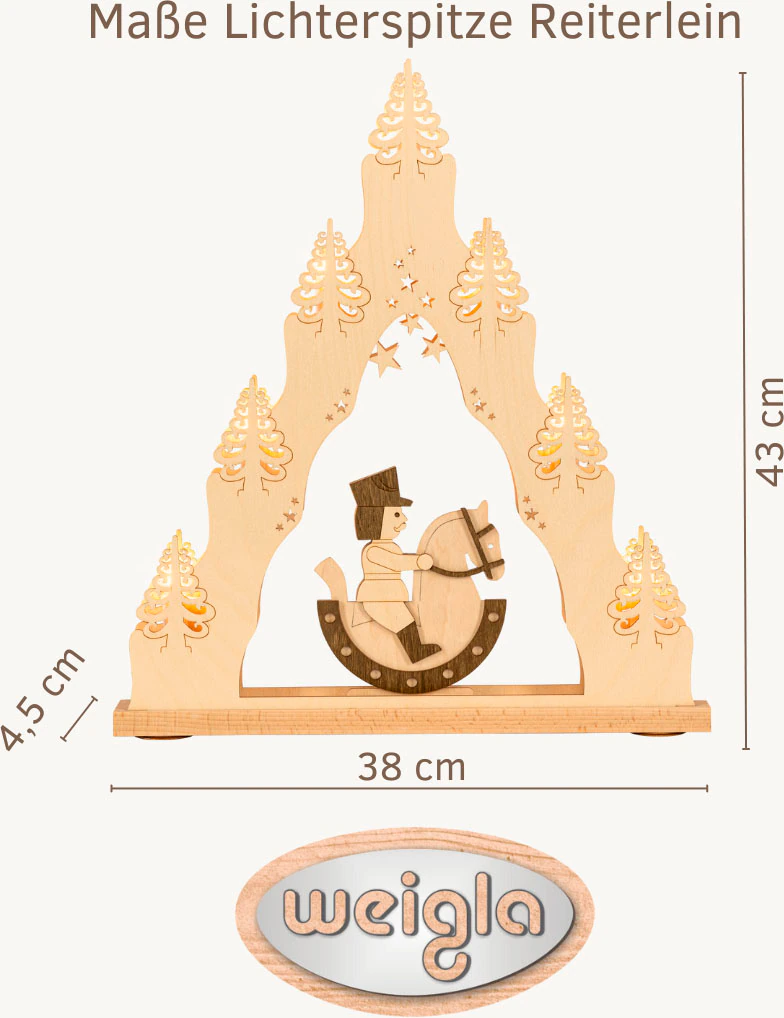 Weigla LED Schwibbogen »LED Reiterlein, Lichterspitze aus Holz, NATUR-BRAUN günstig online kaufen