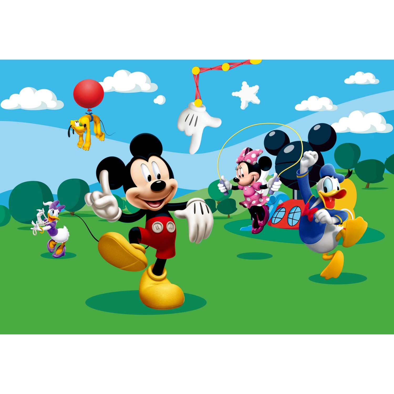 Disney Fototapete Micky Maus Grün Blau und Gelb 360 x 254 cm 600357 günstig online kaufen