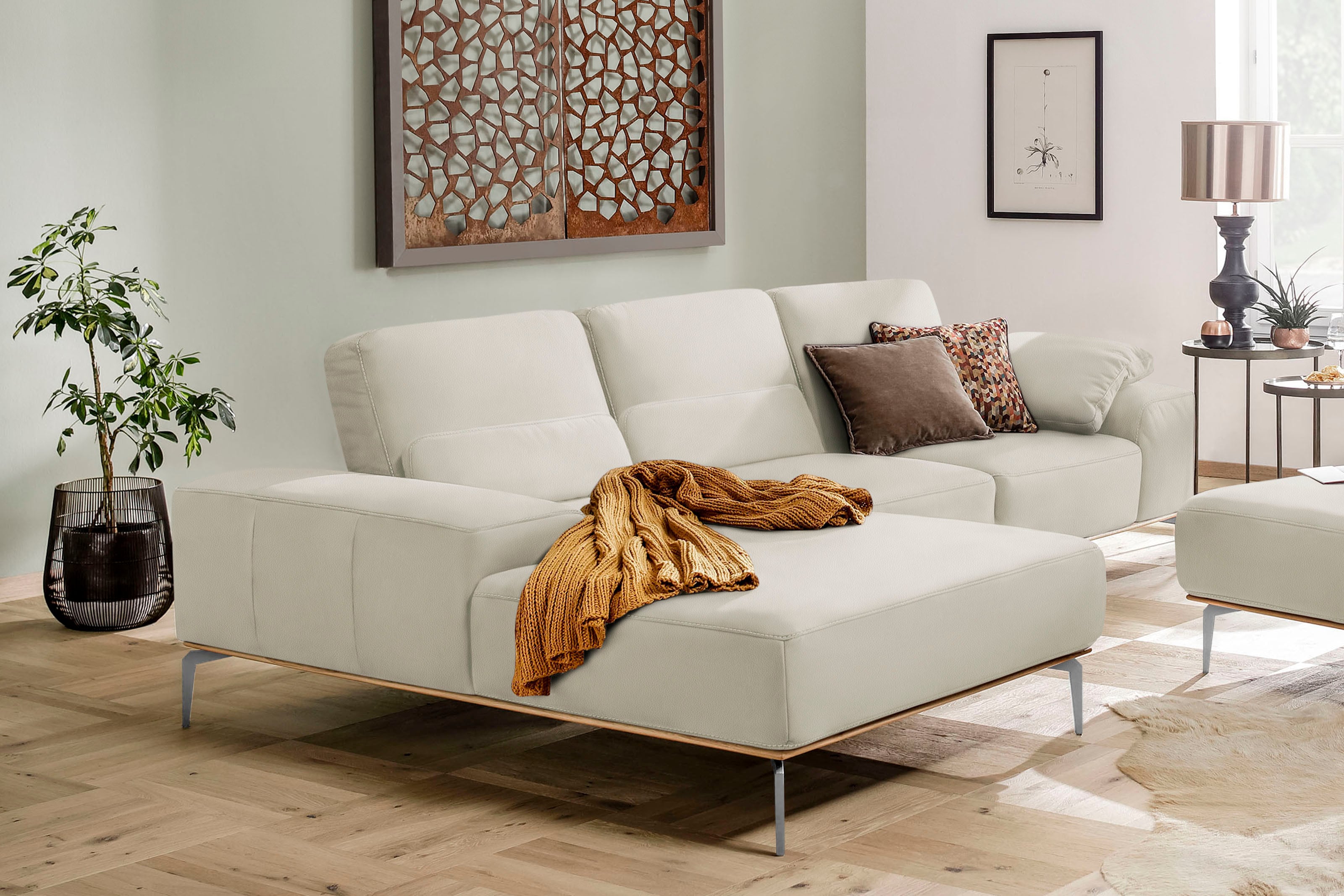 W.SCHILLIG Ecksofa "run, Designsofa, bequem, L-Form", mit elegantem Holzsoc günstig online kaufen