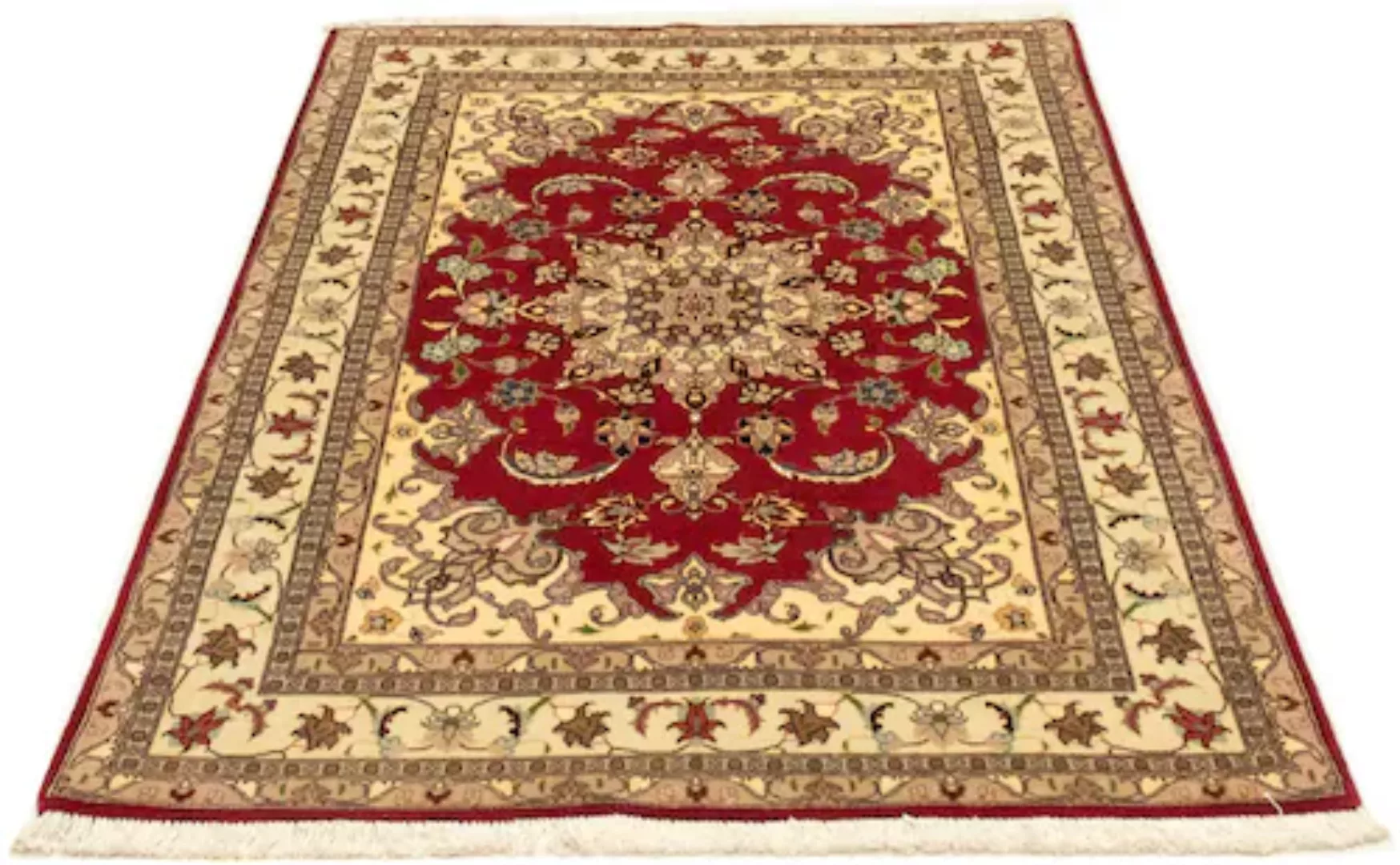 morgenland Teppich »Täbriz 50 Raj Teppich handgeknüpft rot«, rechteckig günstig online kaufen