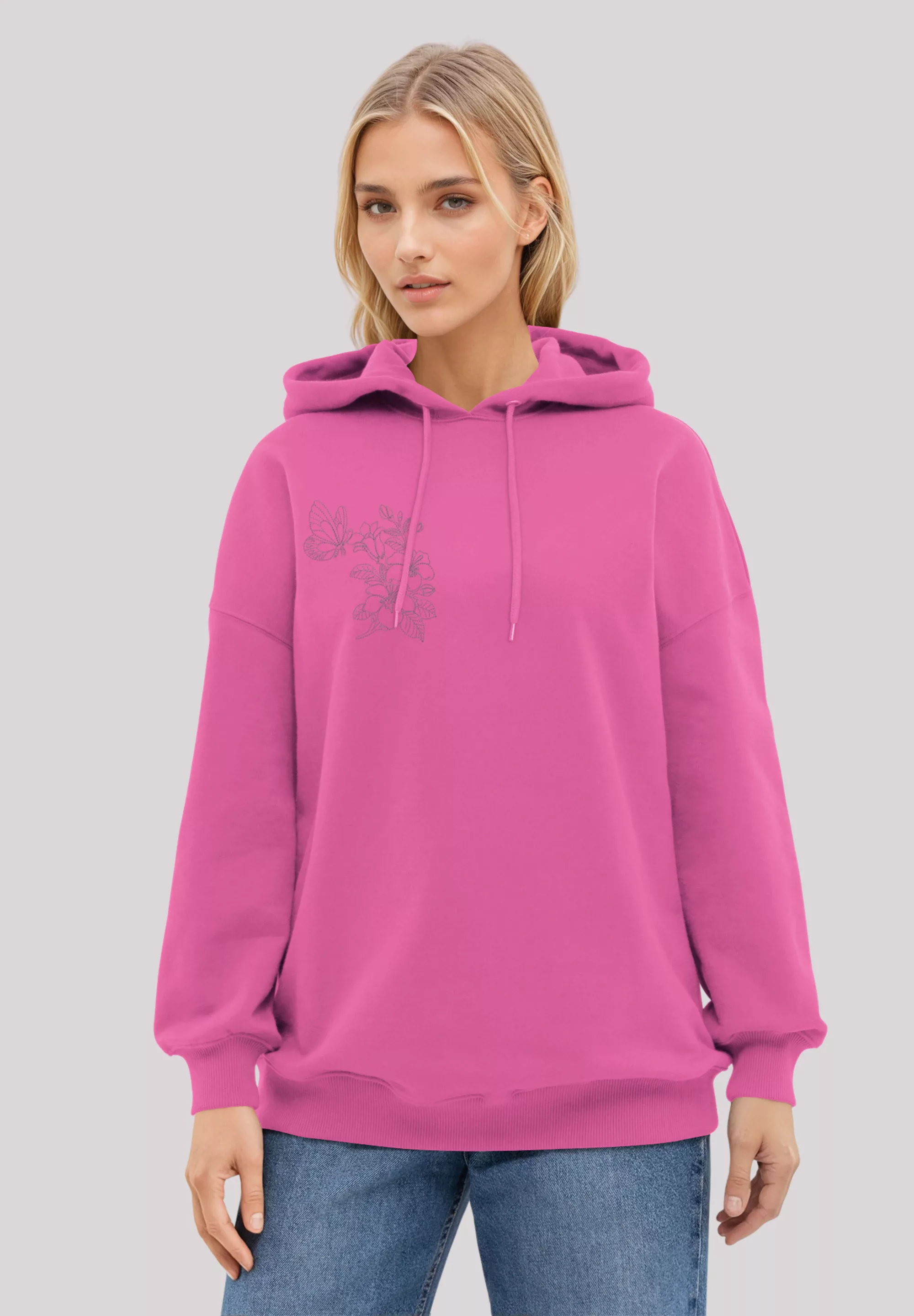 F4NT4STIC Kapuzenpullover "Schmetterling Blumen bestickt", bestickt, Premiu günstig online kaufen