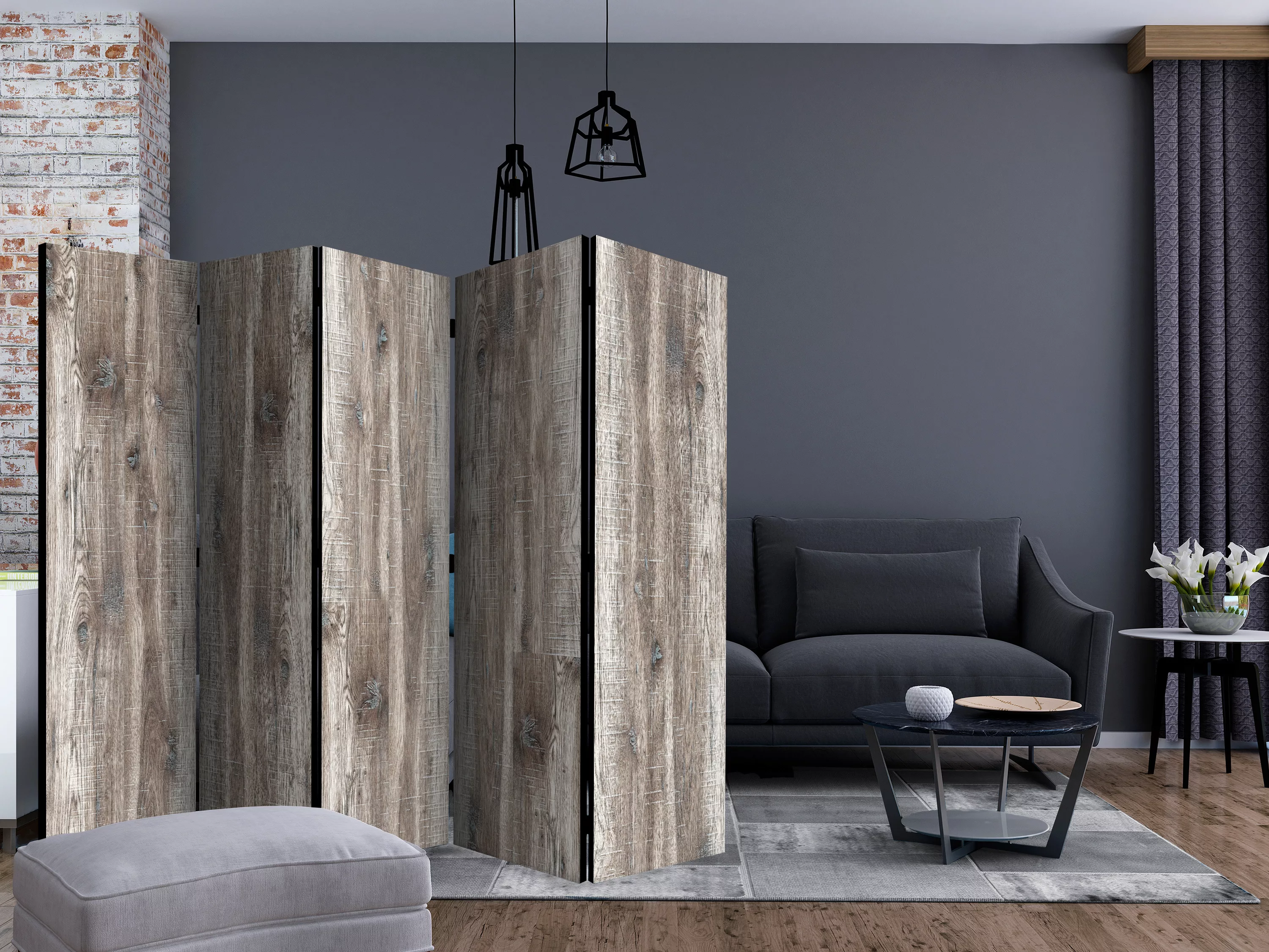 5-teiliges Paravent - Stylish Wood Ii [room Dividers] günstig online kaufen