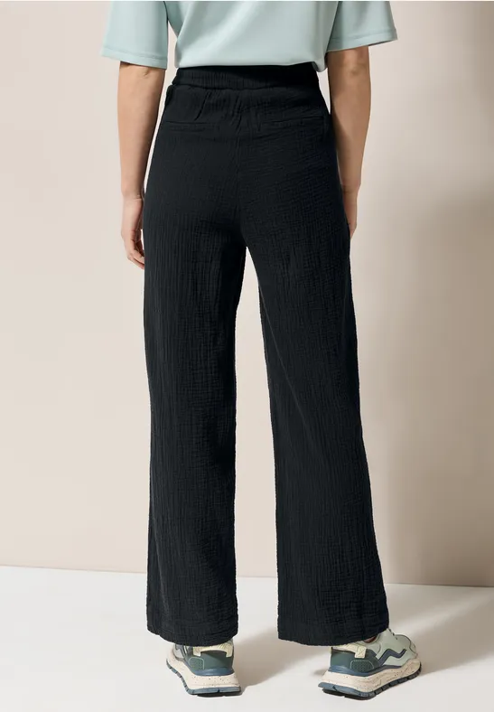 Wide Leg Musselin Hose günstig online kaufen