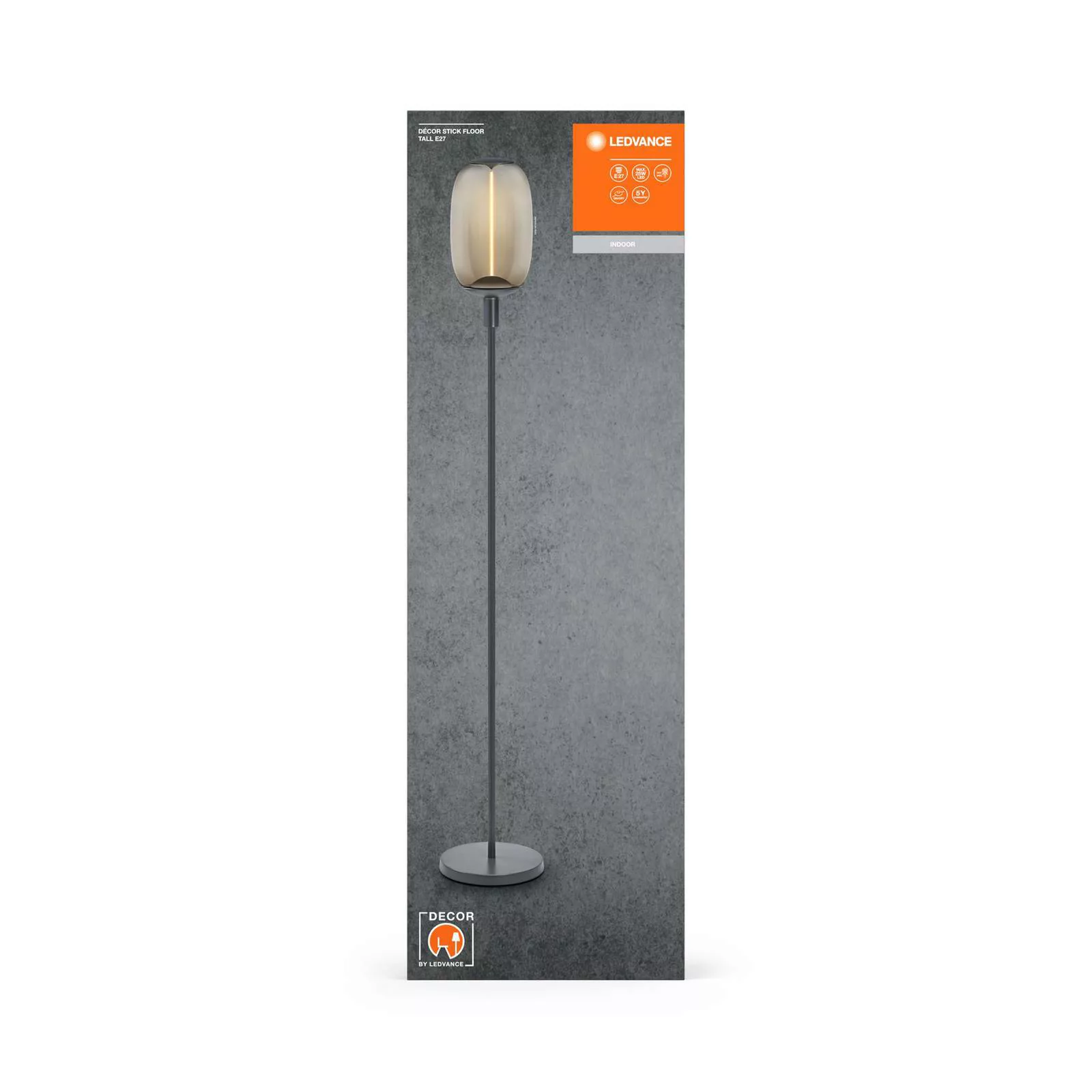LEDVANCE Stehleuchte Decor Stick E27, Höhe 146cm, dunkelgrau günstig online kaufen