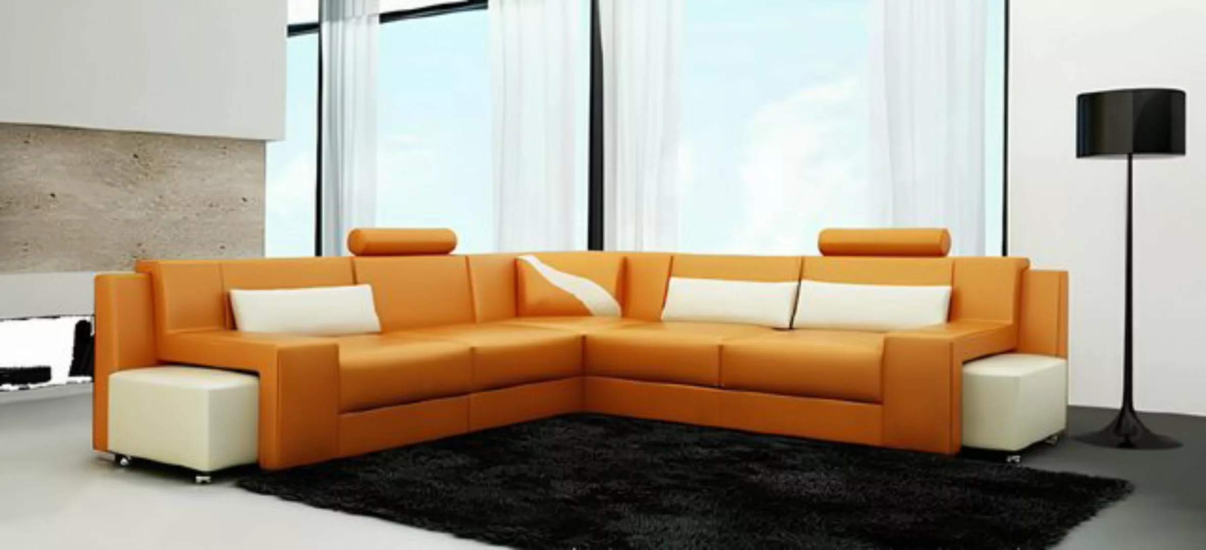 Xlmoebel Ecksofa Ecksofa Leder Wohnlandschaft Sitz Couch Polsterecke Garnit günstig online kaufen