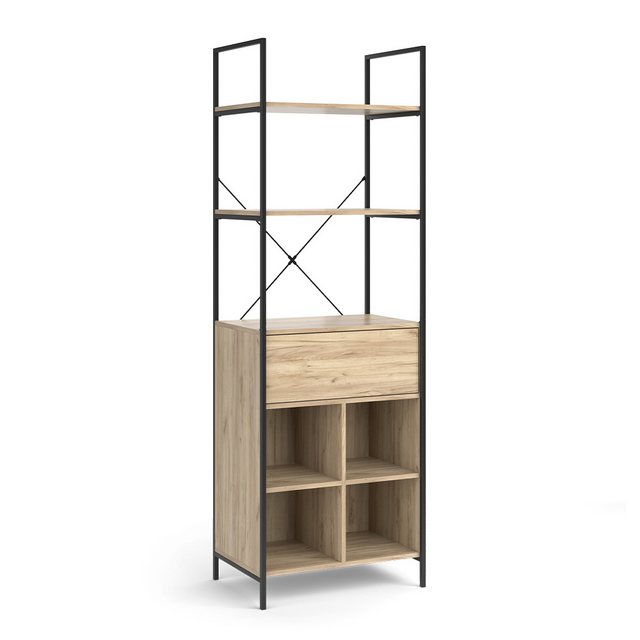 Vicco Kleiderschrank Enya, Holz/Schwarz, 60 x 180 cm mit Schublade günstig online kaufen