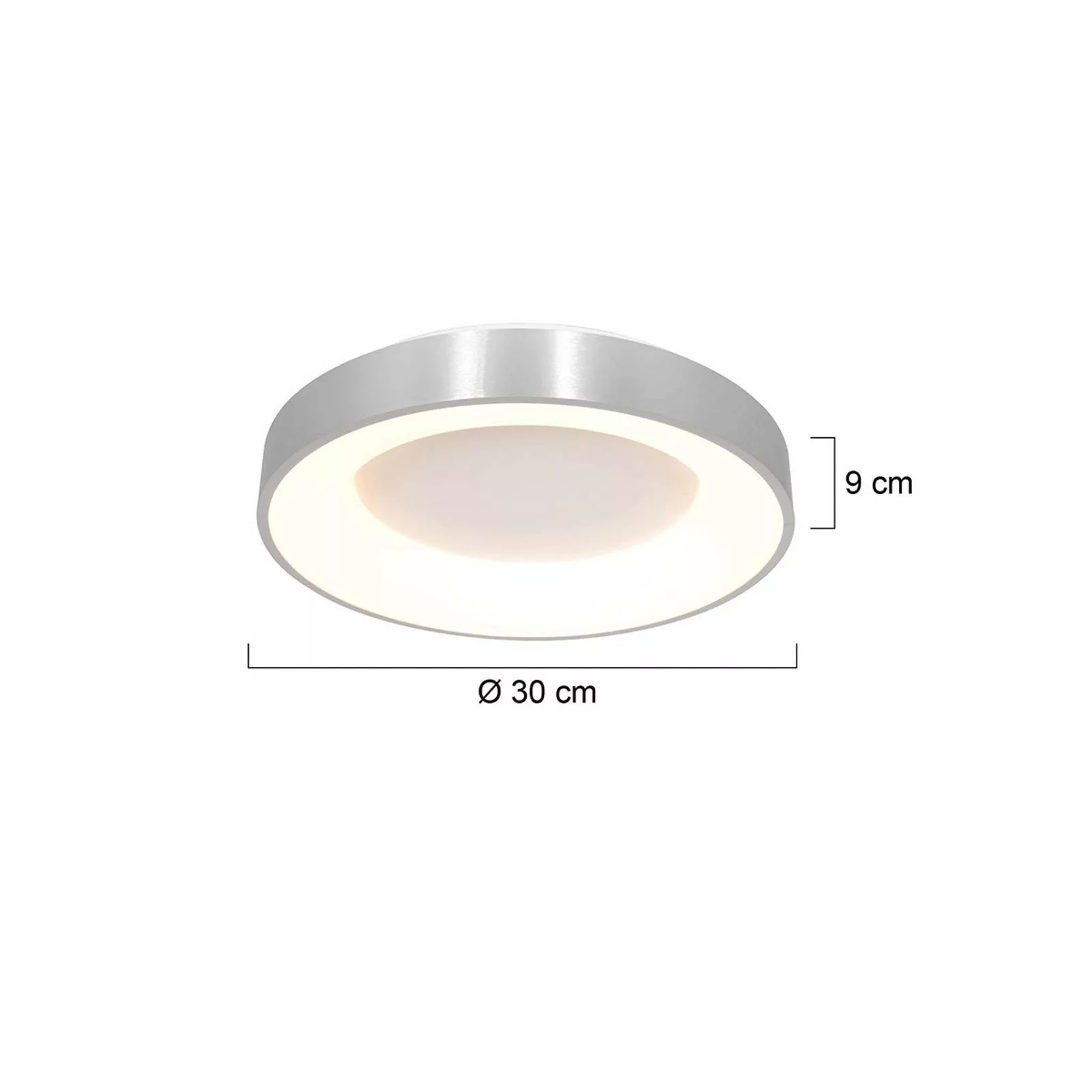 LED Deckenleuchte Ringlede in Silber 30W 2800lm günstig online kaufen