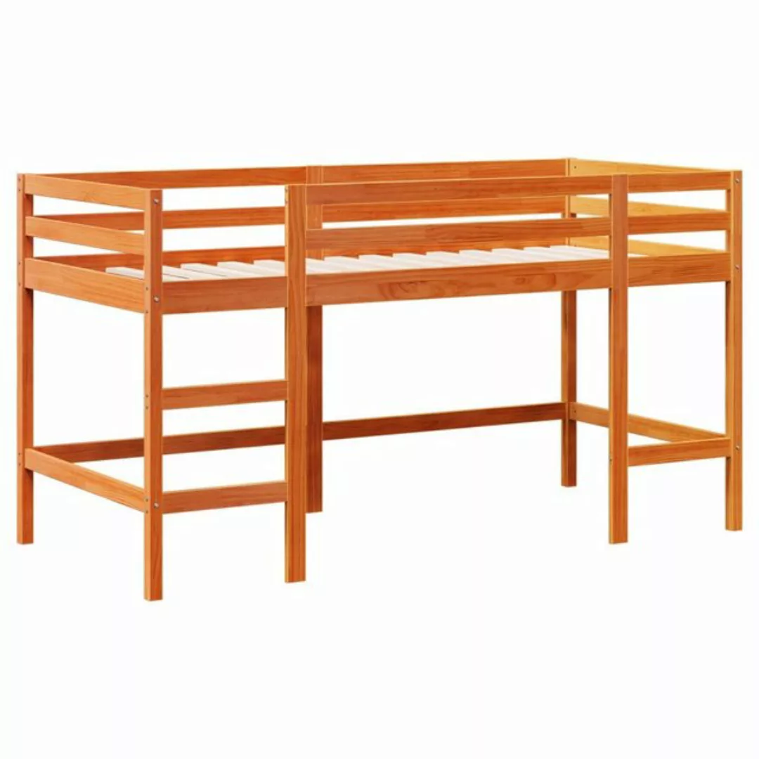 vidaXL Bett Kinderhochbett mit Leiter Wachsbraun 80x200cm Massivholz Kiefer günstig online kaufen