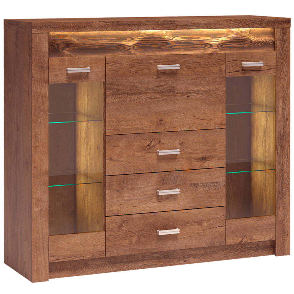 Highboard modern in Esche hell mit LED Beleuchtung INGENIO-161 günstig online kaufen