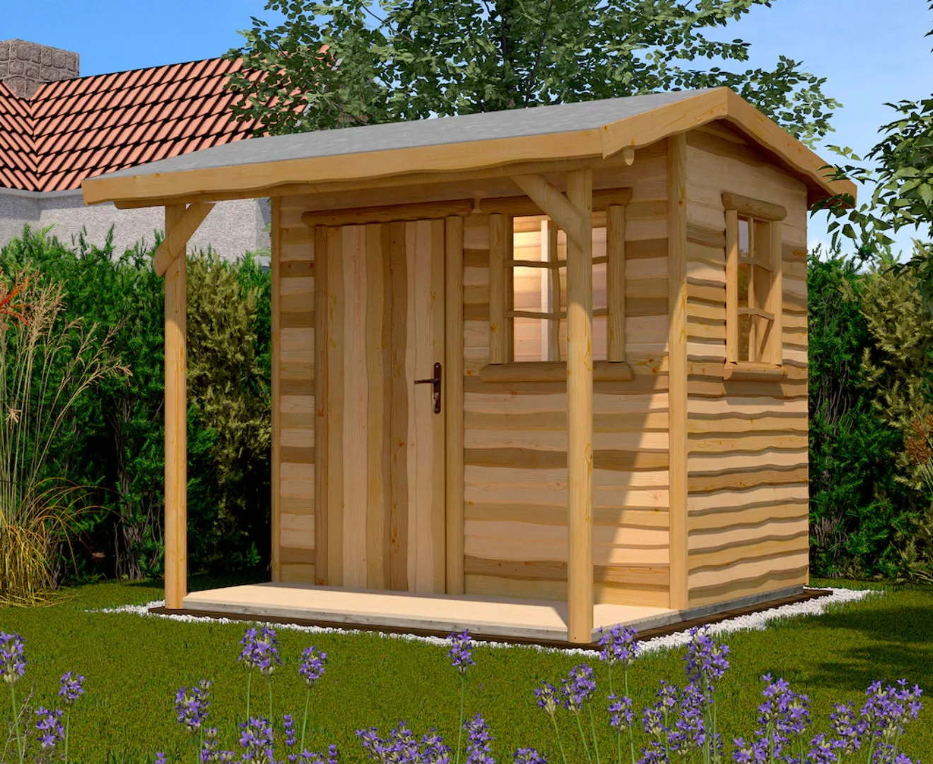 Weka Holz-Gartenhaus Satteldach Unbehandelt 331 cm günstig online kaufen