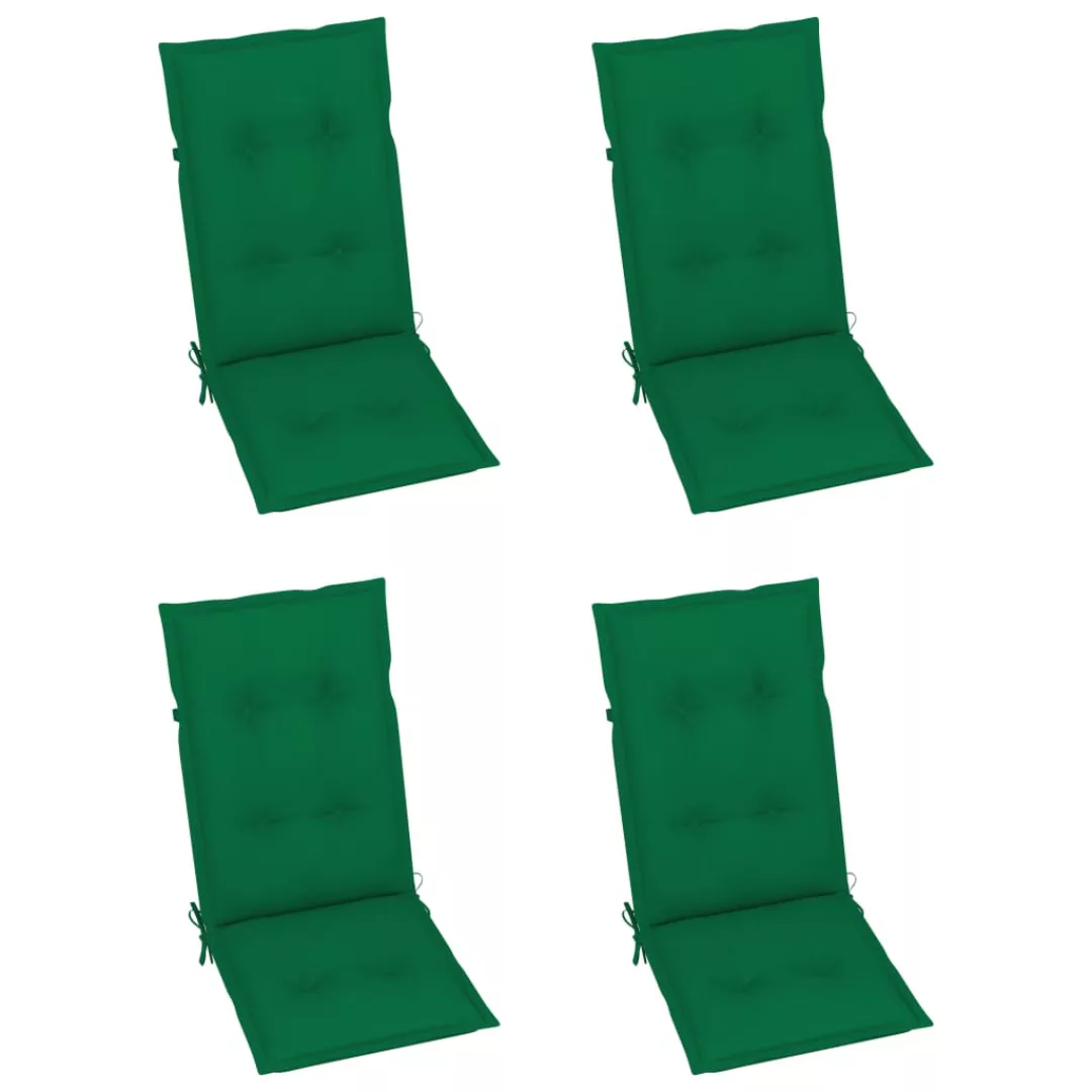 Gartenstuhlauflagen 4 Stk. Grün 120x50x7 Cm günstig online kaufen