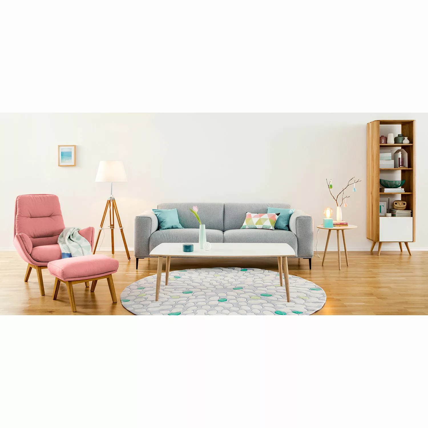 home24 Studio Copenhagen Sessel Garbo I Rosé Webstoff 83x95x92 cm (BxHxT) günstig online kaufen