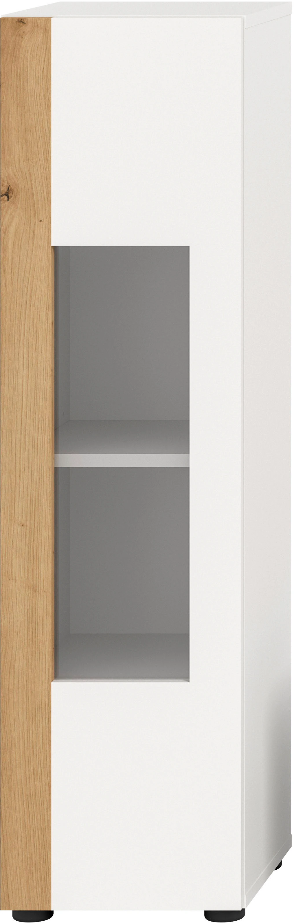 INOSIGN Vitrine "Svala, Höhe 112 cm, Holzdekor, 1 Tür", (1 St.), 3 Einlegeb günstig online kaufen