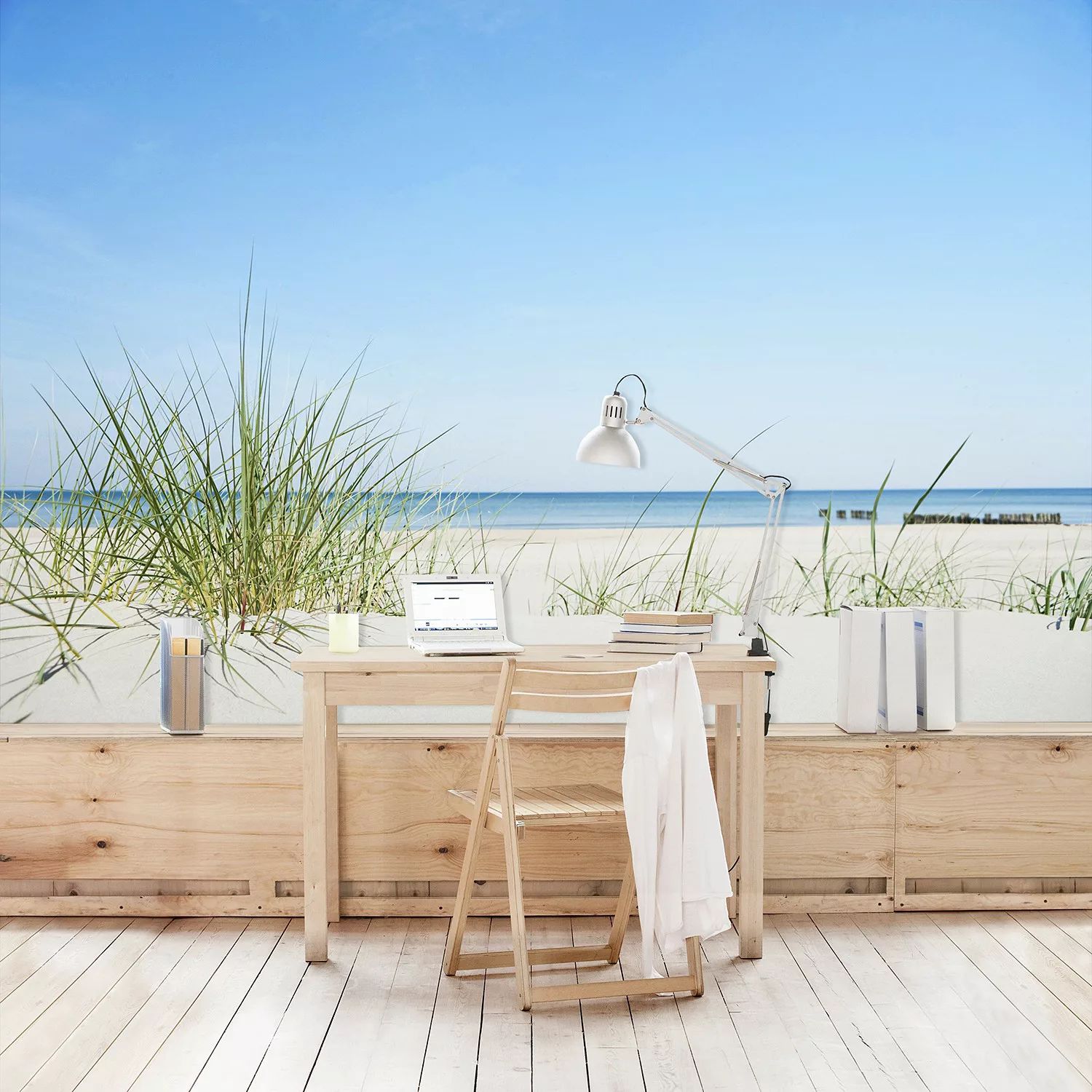 Bilderwelten Fototapete Strand Ostseeküste blau Gr. 384 x 255 günstig online kaufen