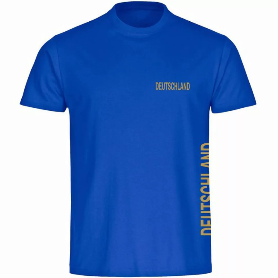 multifanshop T-Shirt Herren Deutschland - Brust & Seite Gold - Männer günstig online kaufen