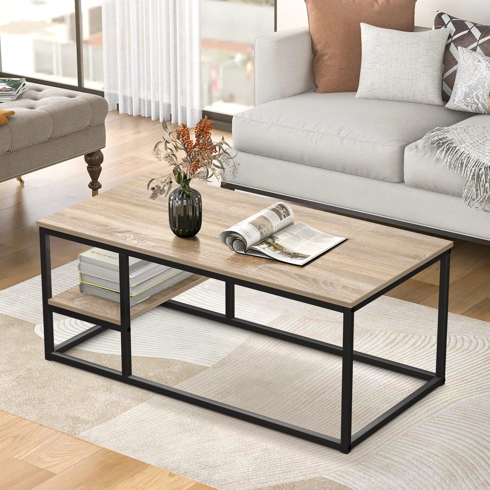 VOWNER Couchtisch Wohnzimmer Tisch, Stahlrahmen (1er-Set), günstig online kaufen