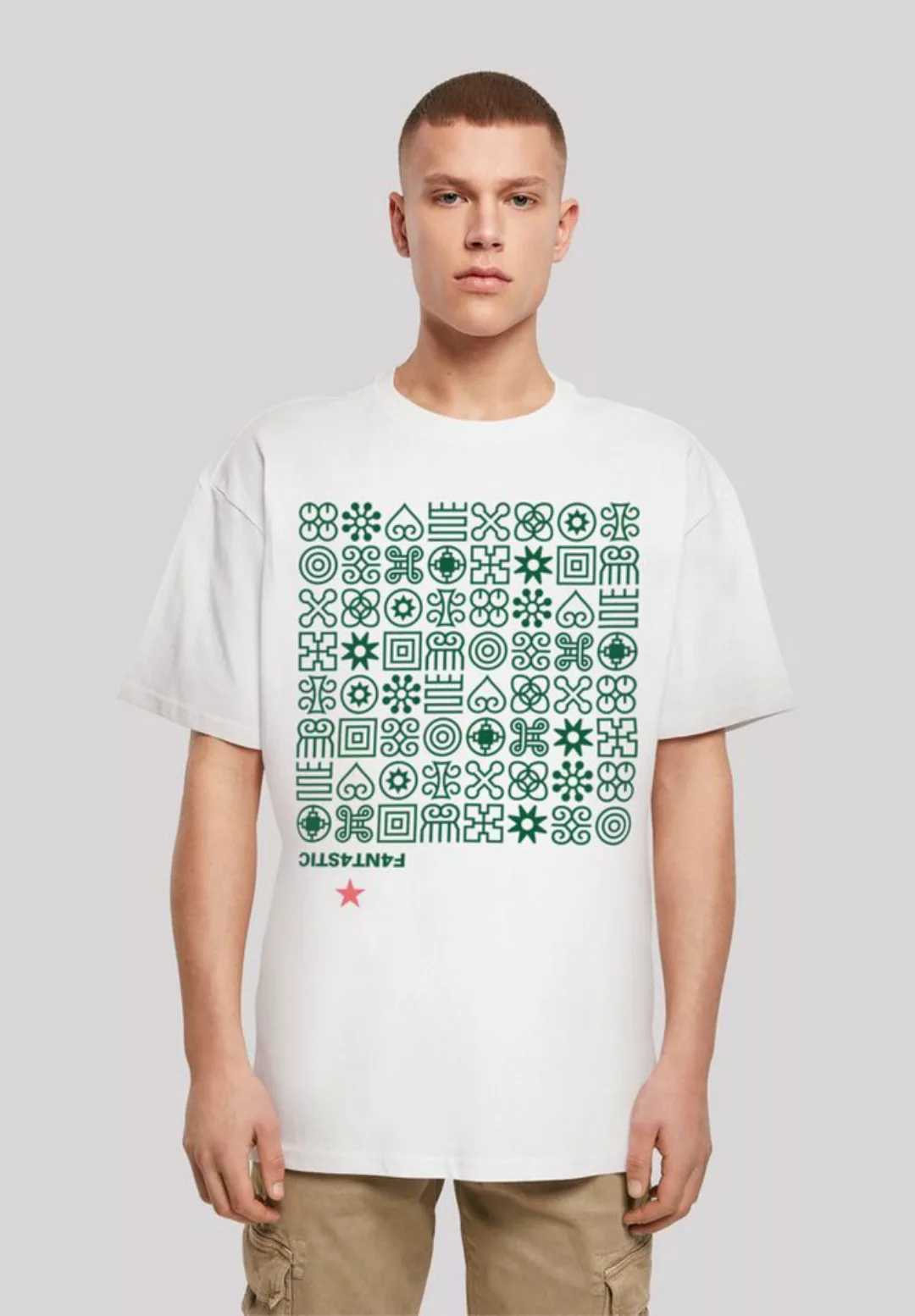 F4NT4STIC T-Shirt "Muster Grün Symbole", Print günstig online kaufen