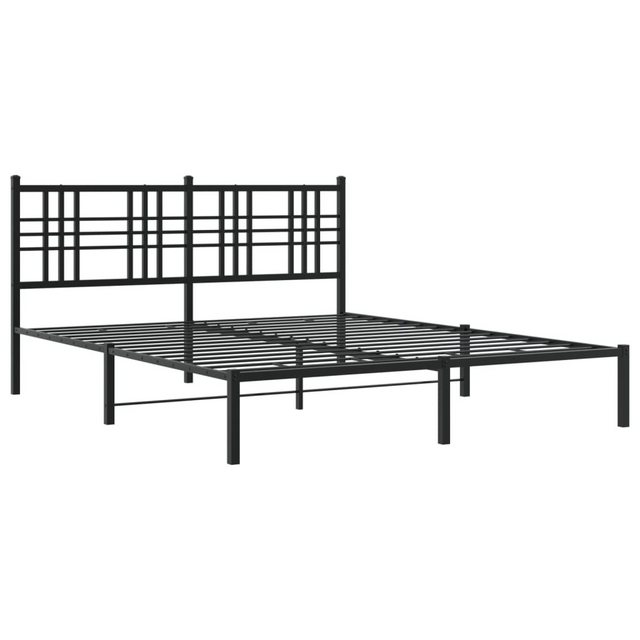 vidaXL Bett Bettgestell mit Kopfteil Metall Schwarz 160x200 cm günstig online kaufen