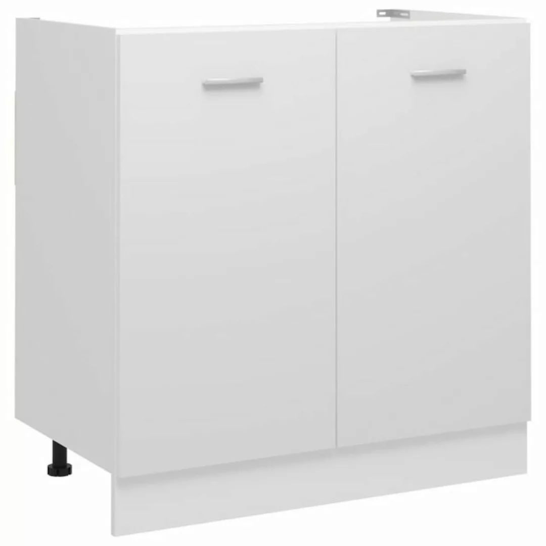 vidaXL Stauraumschrank Spülenunterschrank Hochglanz-Weiß 80x46x81,5 cm Holz günstig online kaufen