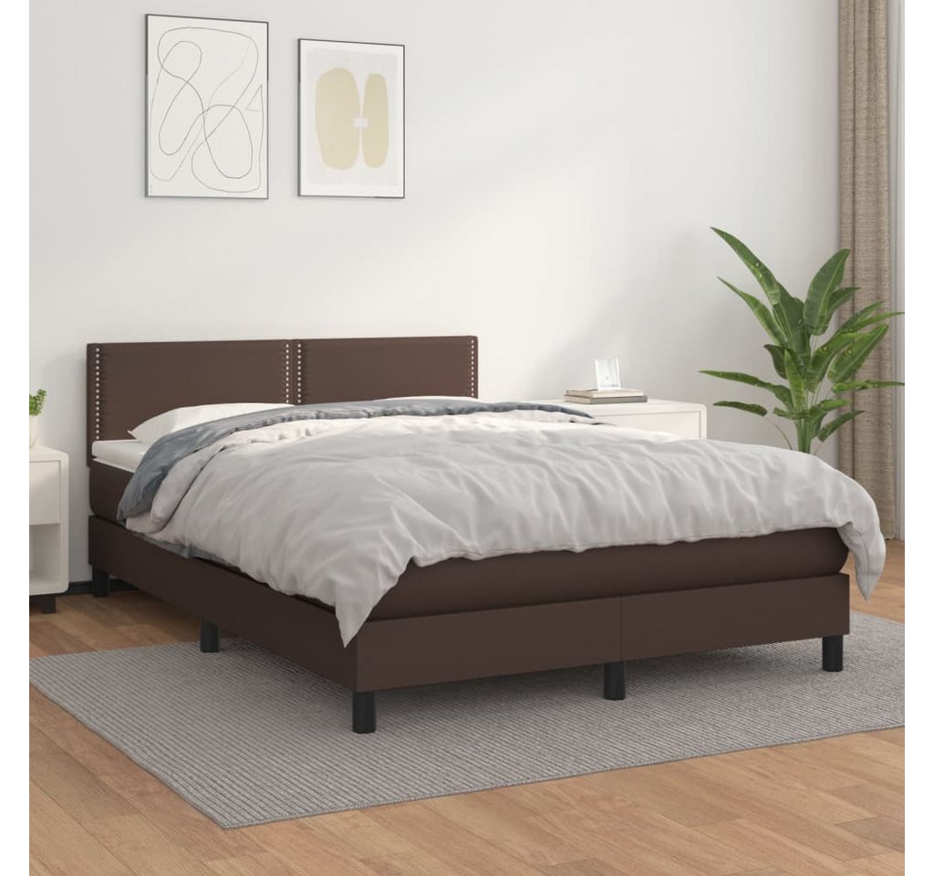 vidaXL Boxspringbett Bett Boxspringbett mit Matratze Kunstleder (140 x 200 günstig online kaufen