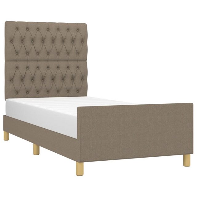 vidaXL Bett Bettgestell mit Kopfteil Taupe 90x190 cm Stoff günstig online kaufen