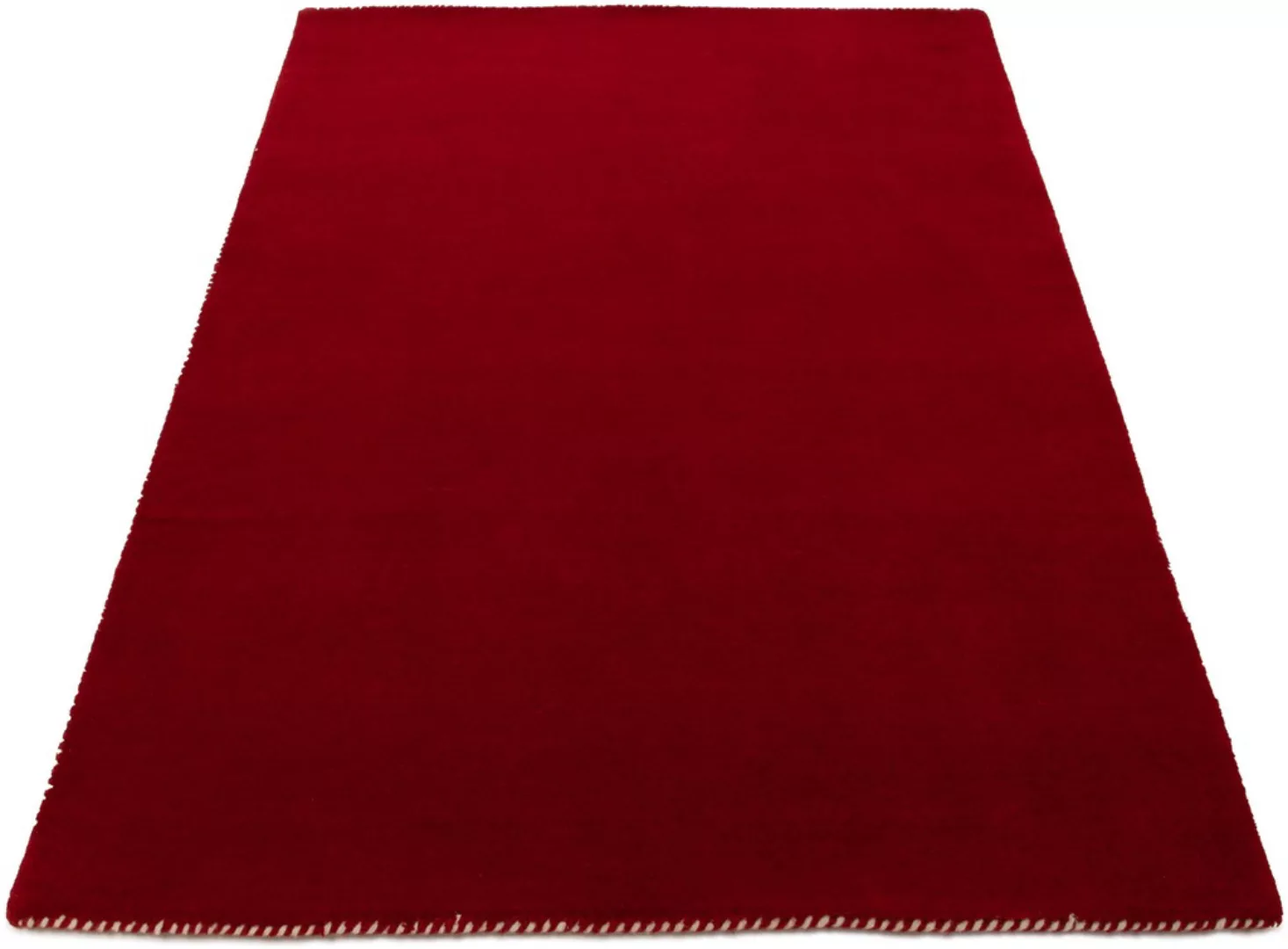 carpetfine Wollteppich »Gabbeh Lola Uni«, rechteckig, 14 mm Höhe, mit natür günstig online kaufen