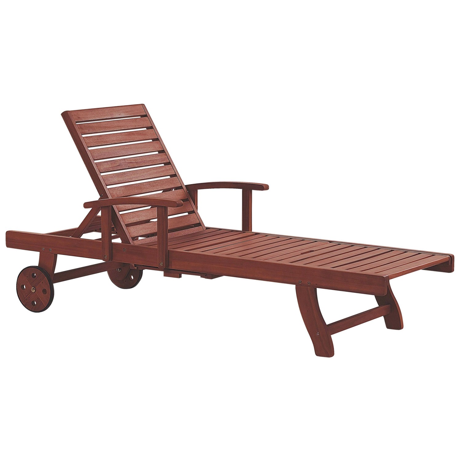 Beliani Gartenliege Dunkler Holzfarbton 196x64x74 günstig online kaufen