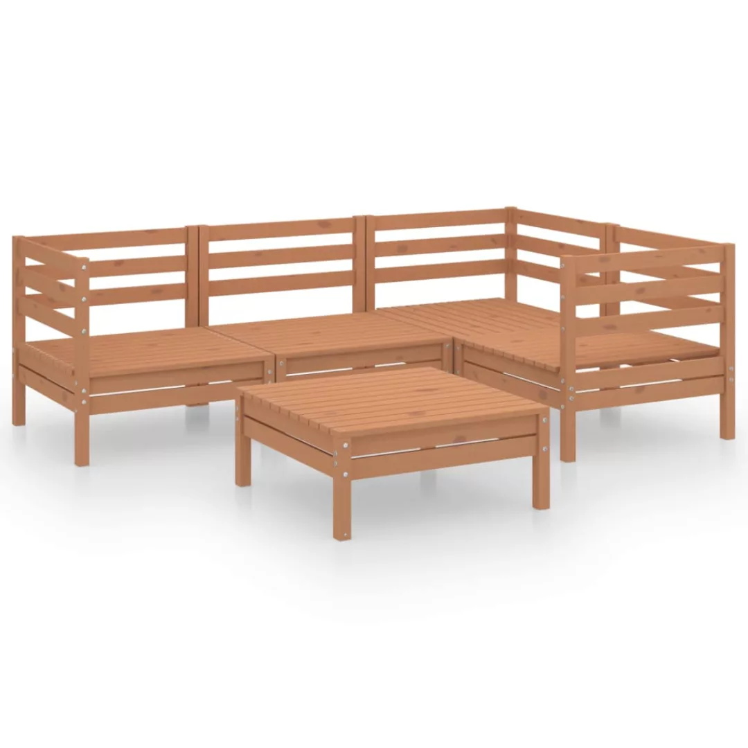 5-tlg. Garten-lounge-set Massivholz Kiefer Honigbraun günstig online kaufen