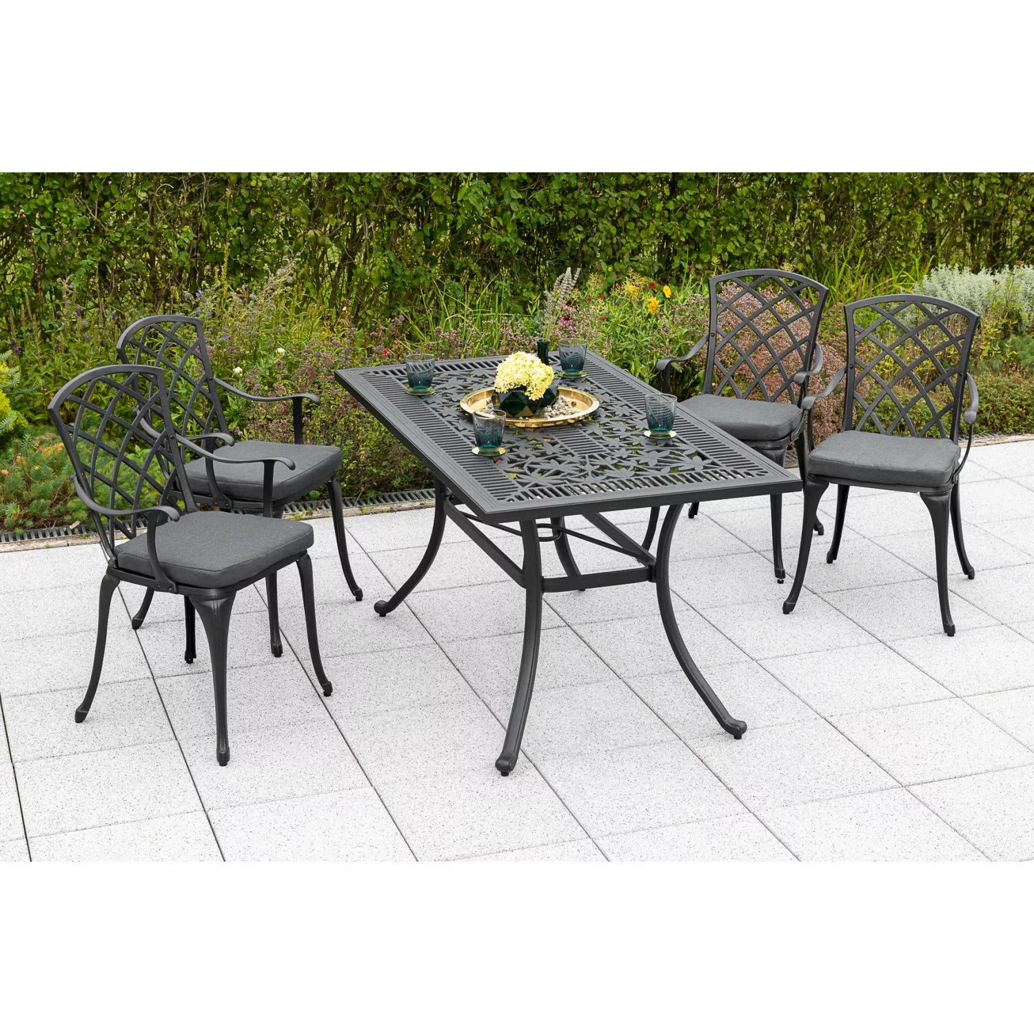 Merxx Gartenmöbel-Set Rhodos 9-teilig 140 cm x 80 cm günstig online kaufen