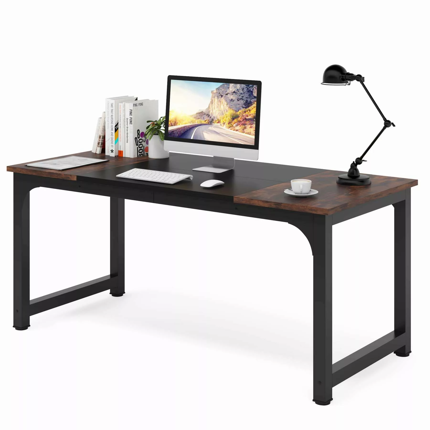 Tribesigns Schreibtisch Computertisch 160/180 cm, einfacher günstig online kaufen