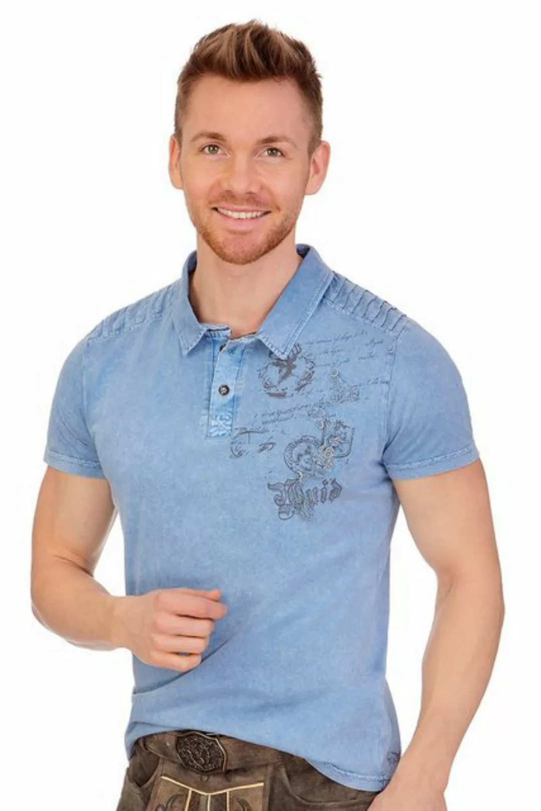 Hangowear Trachtenshirt Trachtenshirt Herren - CORVIN - blau günstig online kaufen