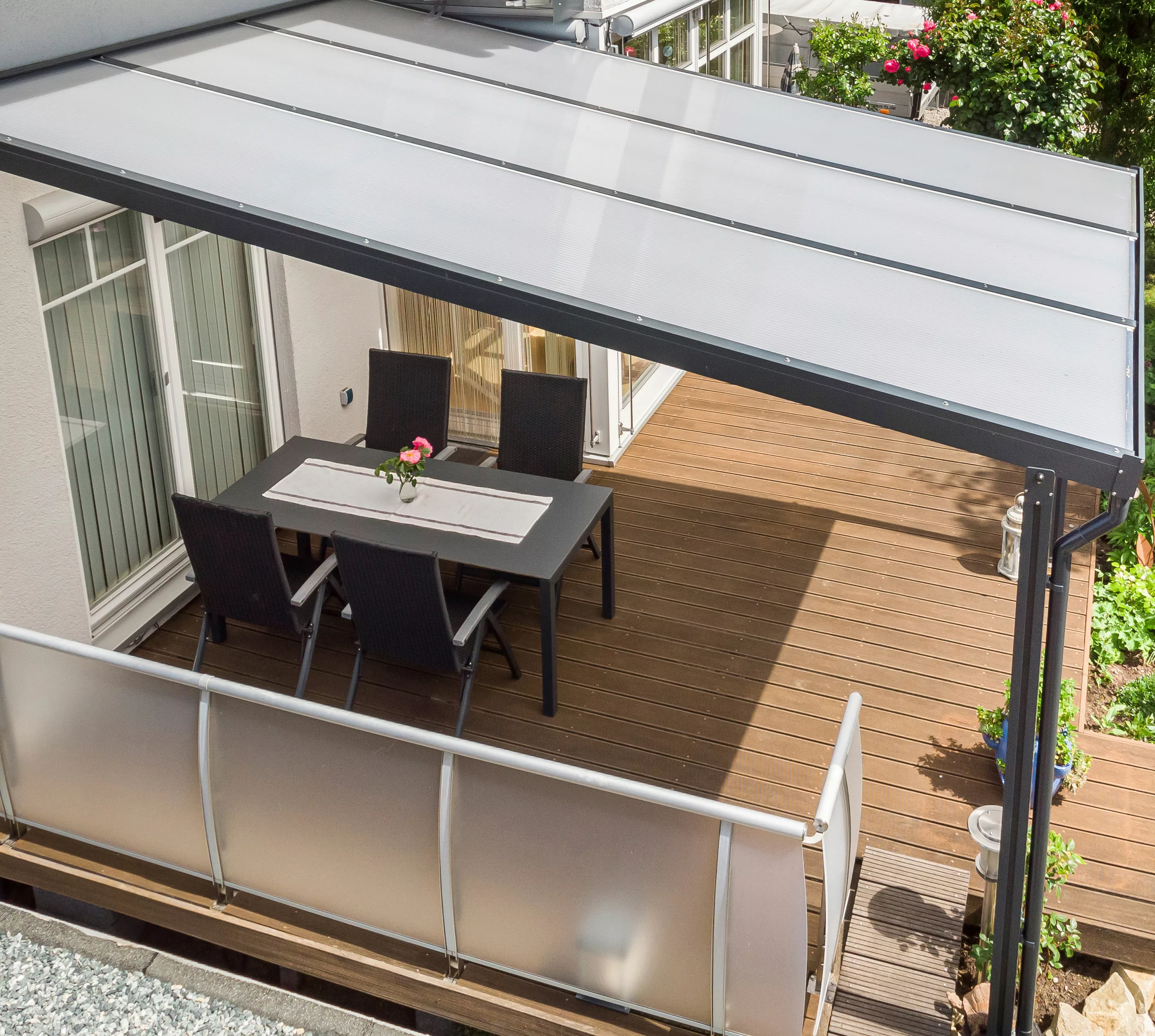 Terrassenüberdachung Premium (BxT) 309 cm x 306 cm Anthrazit Polycarbonat O günstig online kaufen