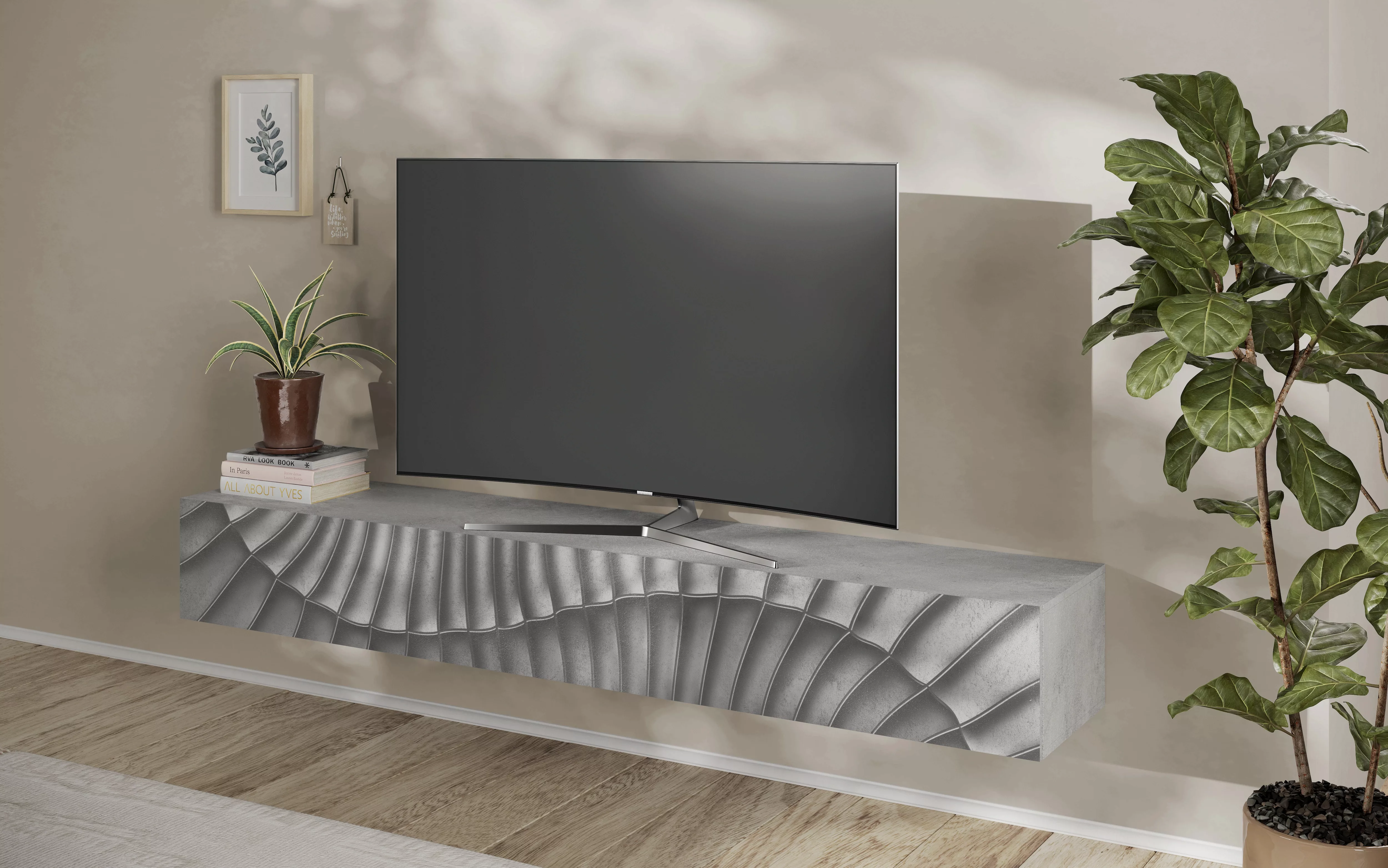 INOSIGN Lowboard "Snake Breite 210 cm, modernes TV-Board hängend mit 1 Klap günstig online kaufen