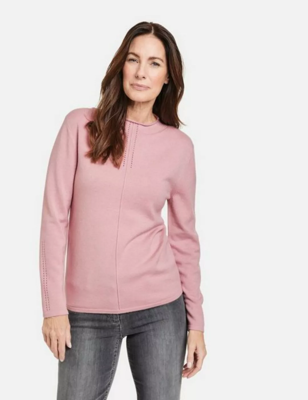 GERRY WEBER Rundhalspullover 371036-35747 Lochmuster günstig online kaufen