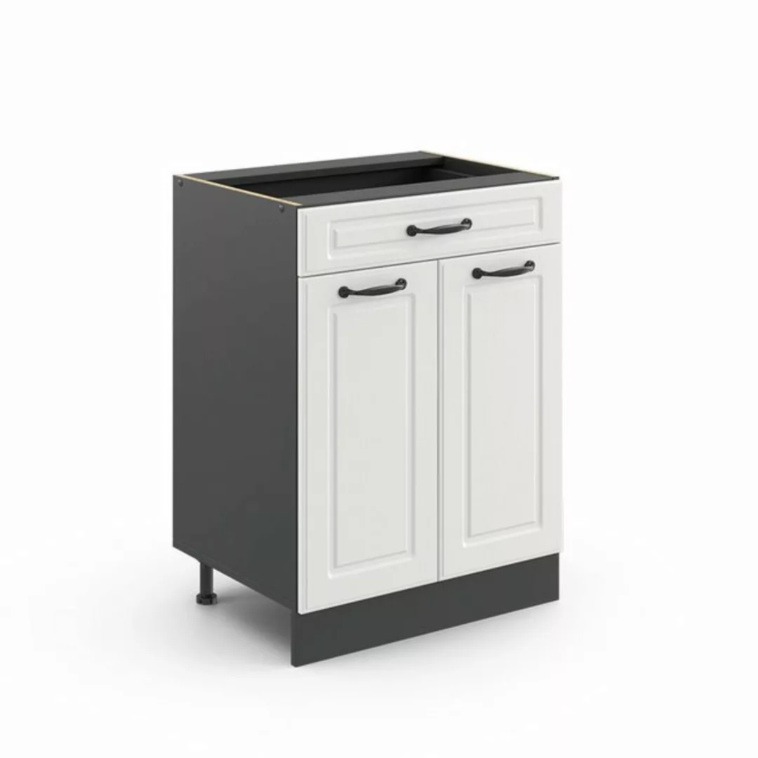 Vicco Unterschrank R-Line, Weiß Landhaus/Anthrazit, 80 cm, AP Eiche günstig online kaufen