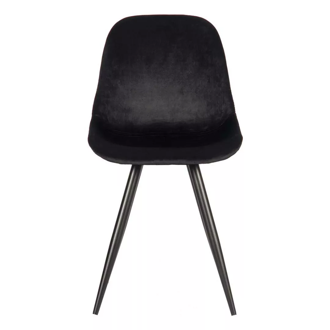 Samt Schalenstühle in Schwarz 49 cm Sitzhöhe (2er Set) günstig online kaufen