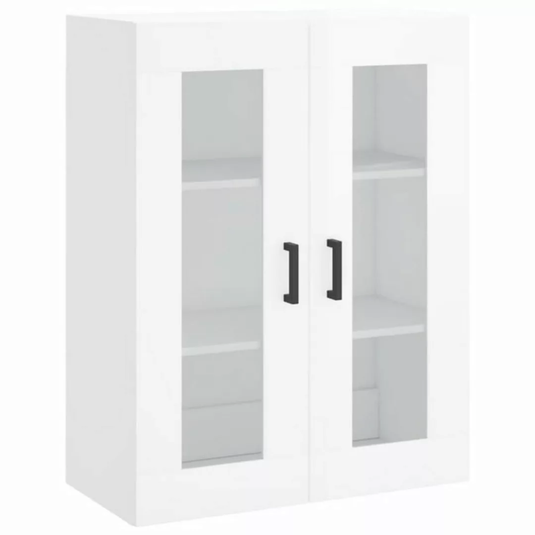 vidaXL Hängeschrank Wandschrank Hochglanz-Weiß 69,5x34x90 cm Glas Vitrine H günstig online kaufen