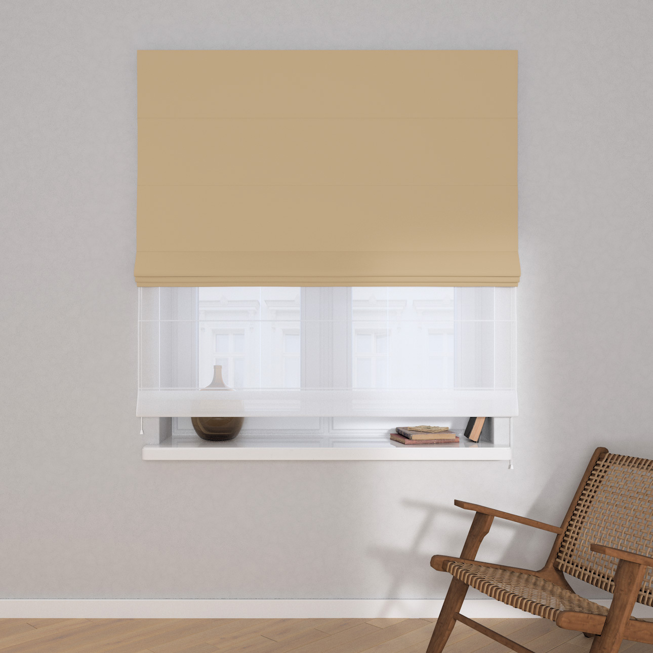 Dekoria Doppelraffrollo Duo, golden, 120 x 150 cm günstig online kaufen